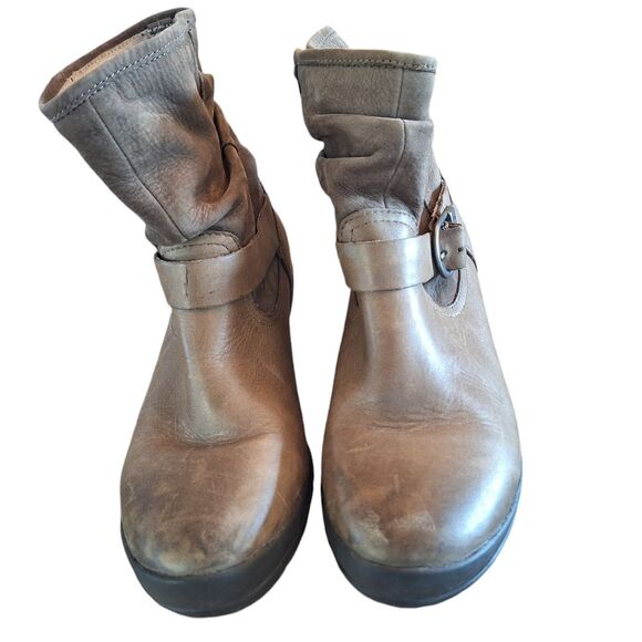 Bogs Slouchy Leather PullOn Ankle Booties Waterproof Cassie Low Brown Buckle 6.5 - Picture 5 of 13